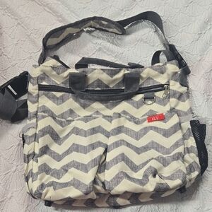 Diaper Bag Chevron Gray and Cream Bag